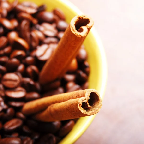 Kawa i cynamon — Zdjęcie stockowe
