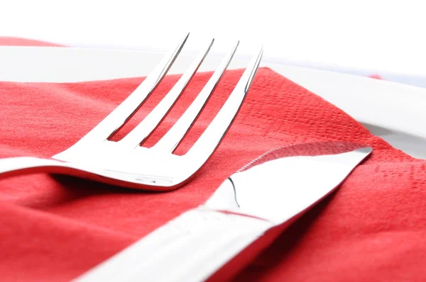 Fourchette et couteau en acier inoxydable — Photo
