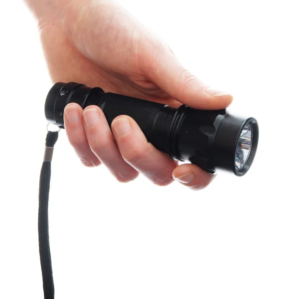 Hand and flashlight — Stock Photo, Image