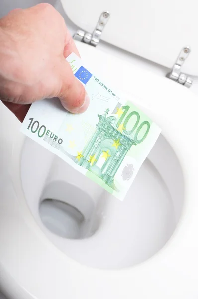 Money and toilet — Stock Photo, Image