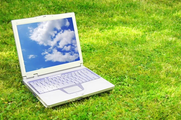 stock image Laptop and blue sky