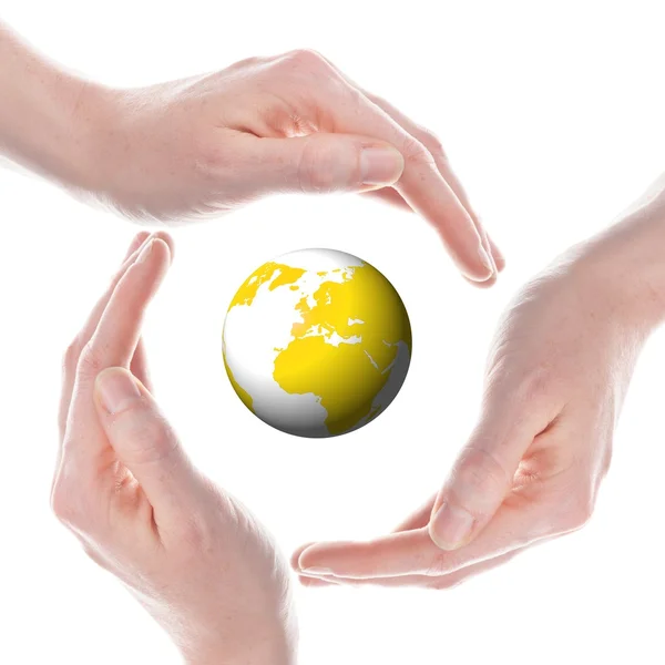The globe in your hand concept — Stock Photo, Image