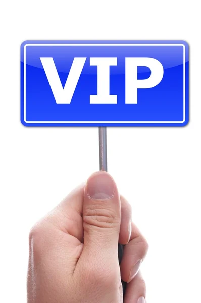 Vip or very important person concept with hand and paper — Stock Photo, Image