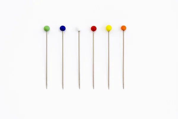 stock image A line of sewing pins