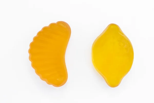 Фруктові желе цукерки- апельсини та лимони — стокове фото
