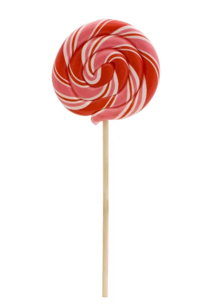 Pink lollipop on white — Stock Photo, Image