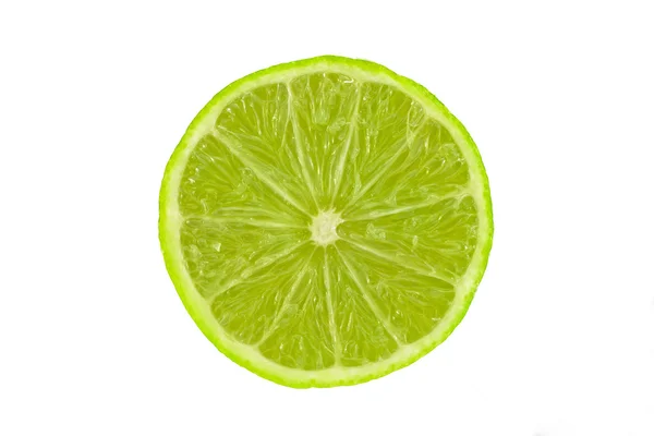 Slice of lime isolated on white — Stock Photo, Image