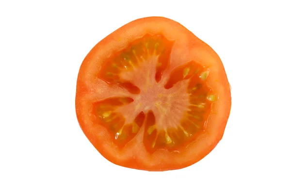 Нарезанные томаты, изолированные на белом — стоковое фото