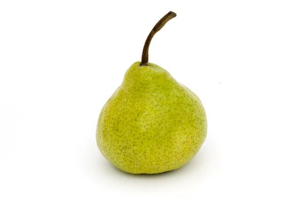 上白孤立的单个成熟梨子 — 图库照片