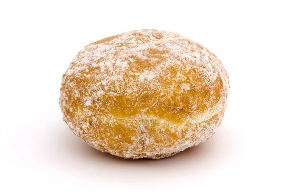 Пончик с вареньем на белом — стоковое фото