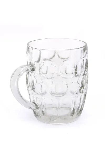 Empty glass beer tankard over white — Stock Photo, Image