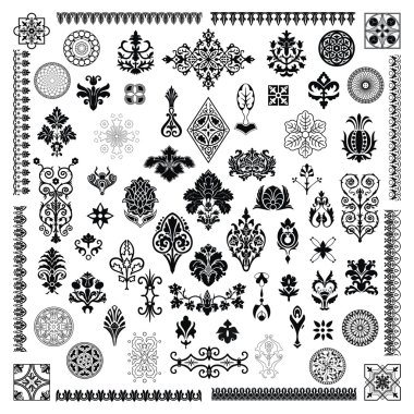 Different style ornament set clipart