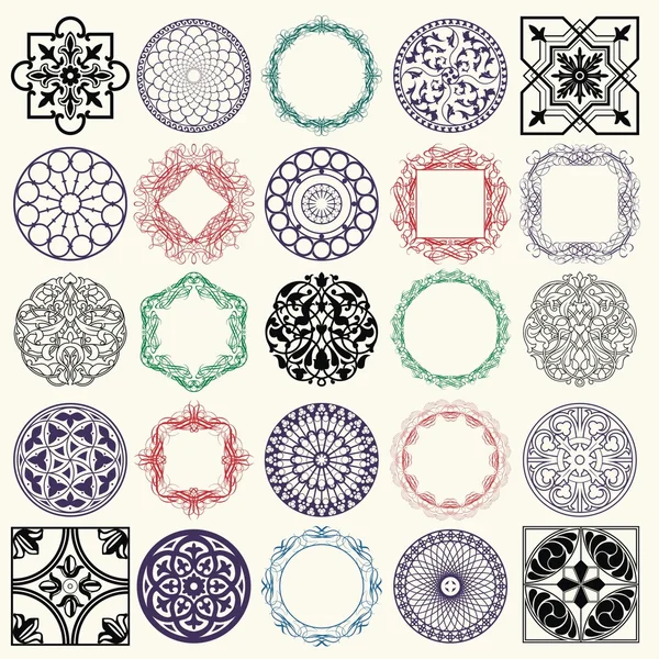 Conjunto de ornamento de estilo diferente Gráficos vectoriales