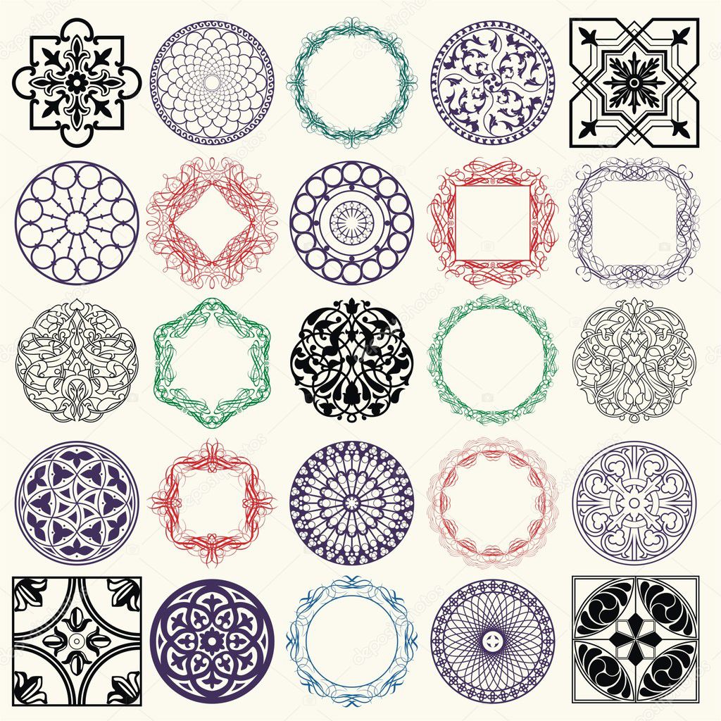 angustia apodo el último Different style ornament set Stock Vector by ©traffico 3039816