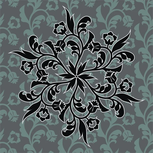 Ornement floral sur fond sans couture — Image vectorielle
