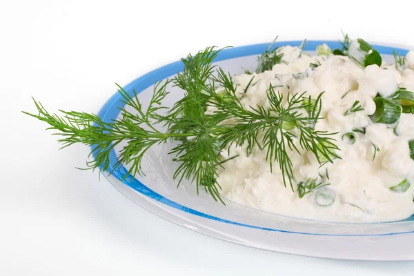 Cottage cheese and fennel — Stock Photo, Image