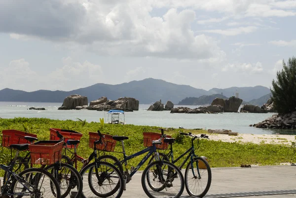 ขี่จักรยานริมชายหาด — ภาพถ่ายสต็อก