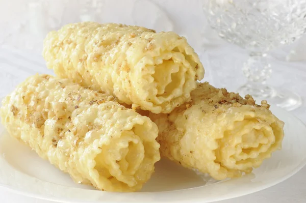 Diples (honey rolls) greek dessert — Stock Photo, Image
