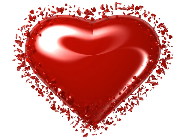 一颗红色的心 — 图库照片