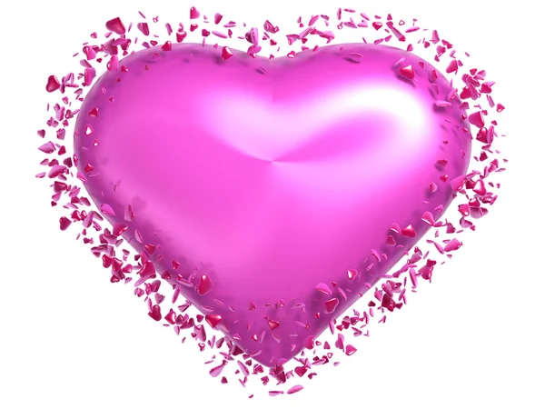 Un corazón rosado — Foto de Stock