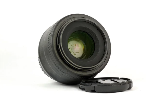 35mm prime dslr lens isolated angle view — Stock Photo, Image