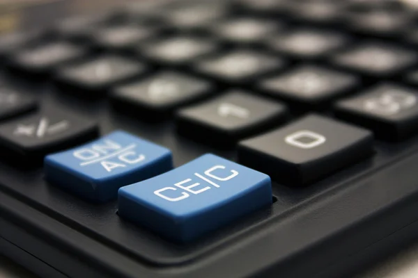 Kunci kalkulator biru — Stok Foto