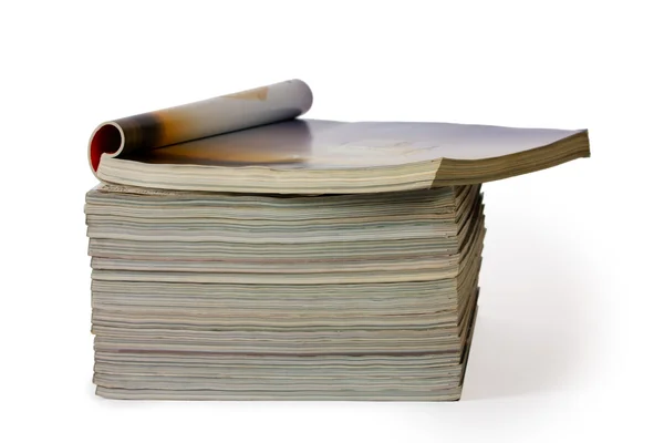 A stack of magazines isolated — Stock Photo, Image
