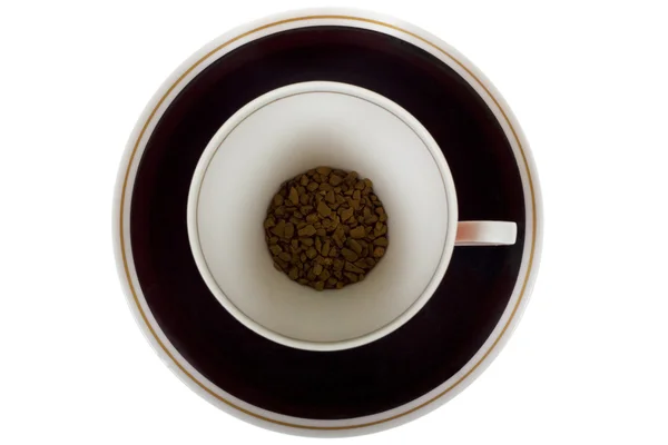 Eine Tasse Instant-Kaffee isoliert auf weißem Hintergrund — Stockfoto