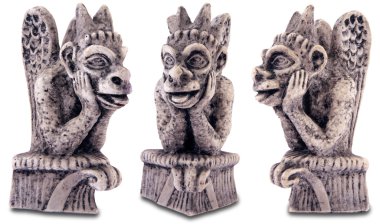 Figurines of gargoyles clipart