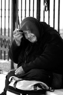 beggar in the beautiful city of venice in italy clipart