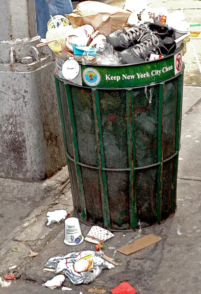 stock image garbage can after week-end