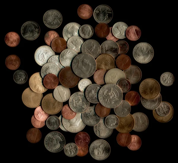 Haufen britischer Münzen — Stockfoto
