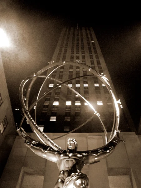 Rockefeller Center y Atlas — Foto de Stock