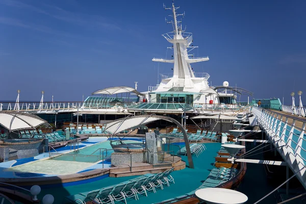 stock image Top deck of cruise ship