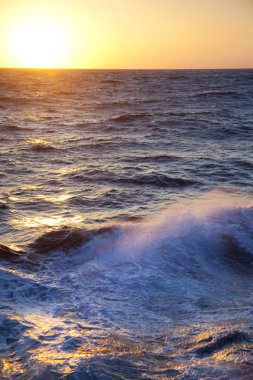 Stormy sea / Dawn / Waves and spray clipart