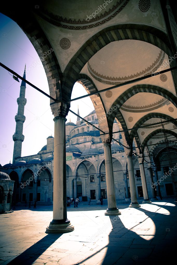 Blue mosque courtyard / Istanbul / split toning