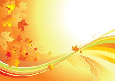 Autumn Background / gold leaves whith copy space for yout text clipart