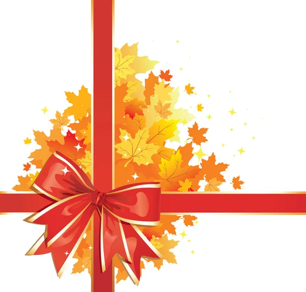 Automne Arrière-plan / Thanksgiving arc avec des feuilles d'or — Image vectorielle
