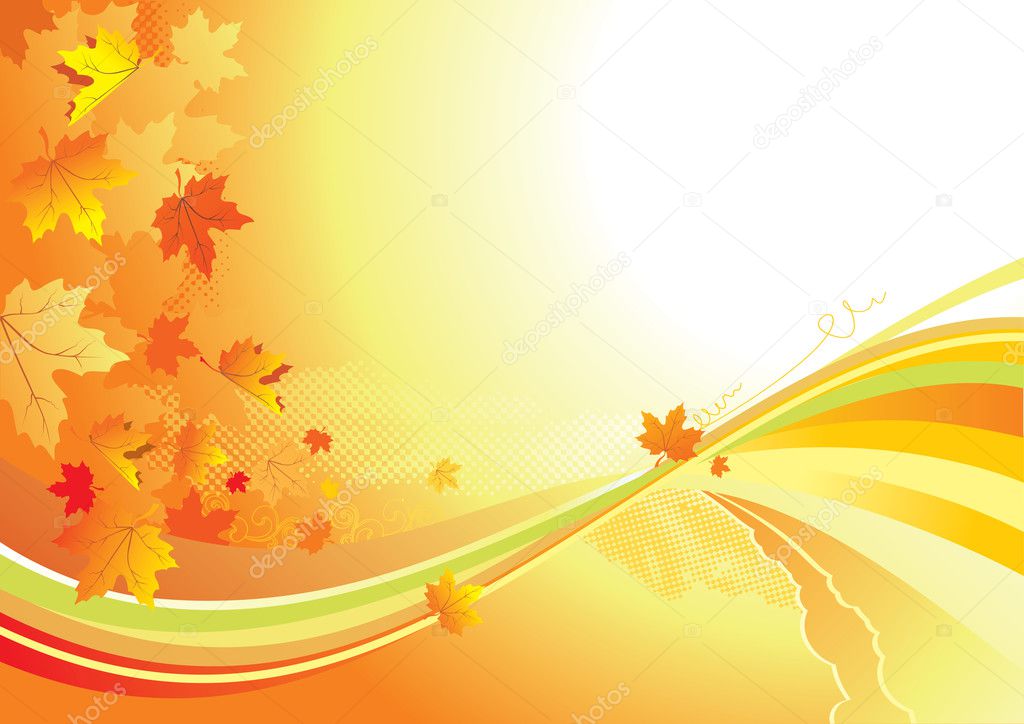 Autumn Background / gold leaves whith copy space for yout text