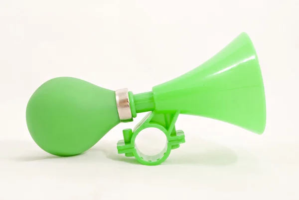 Grön plast horn — Stockfoto