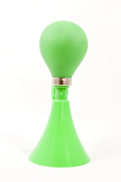 绿色塑料喇叭 — 图库照片