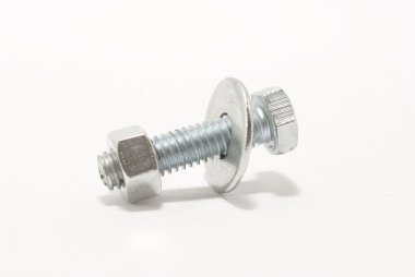 Screw with nut and washer clipart