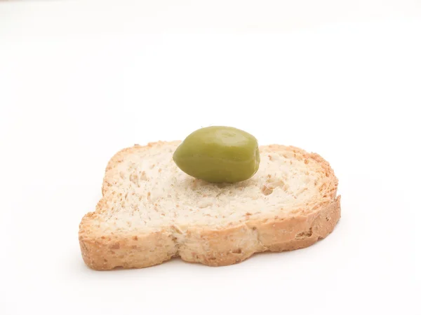 Toast and olives — Stock Photo, Image