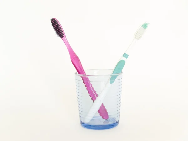 Γυαλί με οδοντόβουρτσα — Φωτογραφία Αρχείου