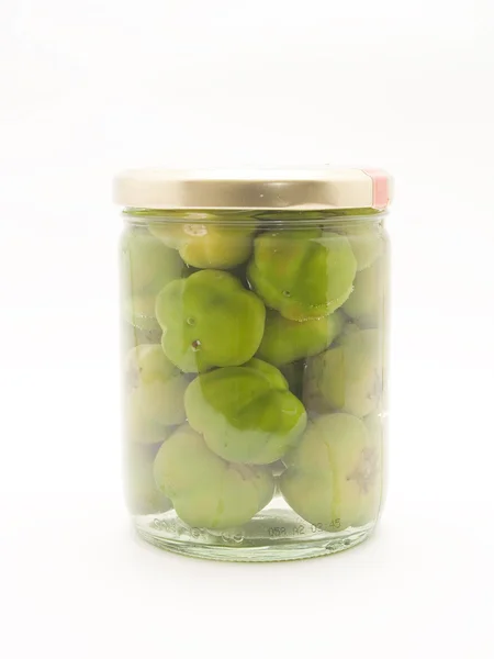 Canned green peppers — Stock Photo, Image