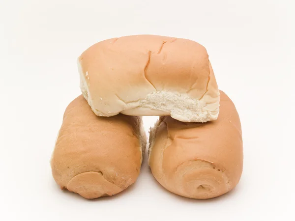 Four fresh burger buns — Stock Photo, Image