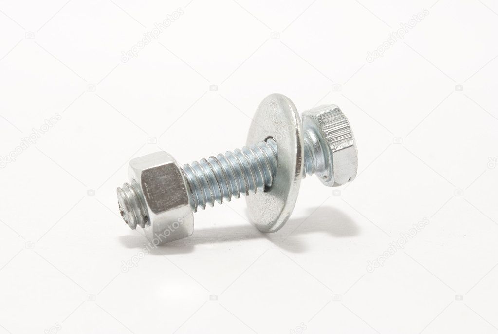Screw with nut and washer