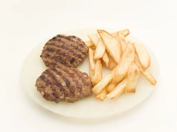 Hamburger, patates kızartması ile — Stok fotoğraf