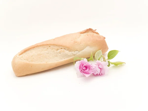 Pan francés y flores —  Fotos de Stock