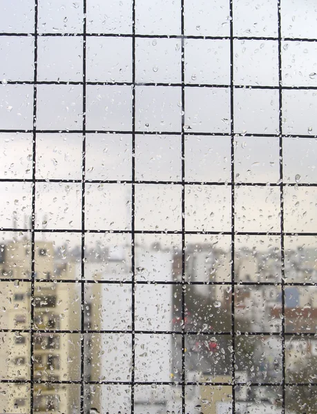 淋湿的玻璃窗口 — 图库照片